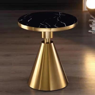 Modern Gold Metal Coffee Table Marble End Table Design