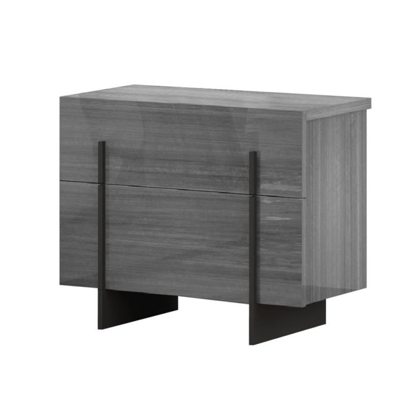 Nova Modern-Industrial Design Nightstands with 2 Metal Blades Base