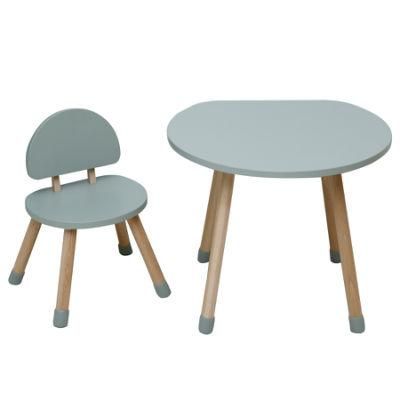 New Style Wooden Kids Mushroom Shape Table and Chair Set Children Home School Furniture