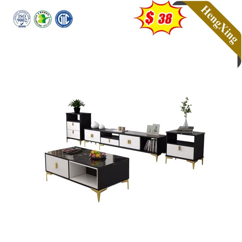 Modern Design Black Mixed White Color Living Room Furniture Factory Wholesale Storage Drawers TV Stand