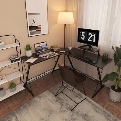 Best Home Office Computer Table L Shaped Long Corner Gaming Desk with Shelf and Monitor Stand