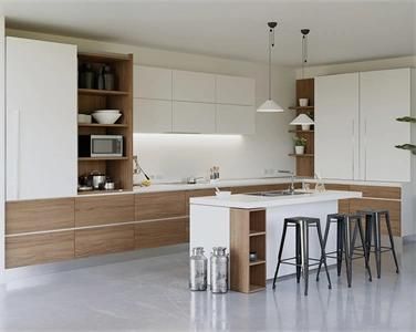 Contemporary Simple Design High Quality Large Storage Heat Resistant Laminate Kitchen Cabinet