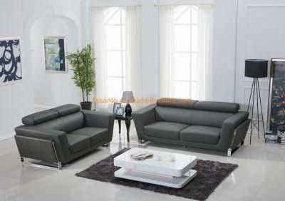 Modern European Style Low Back Top Grain Leather Living Room Furniture Sofa Set