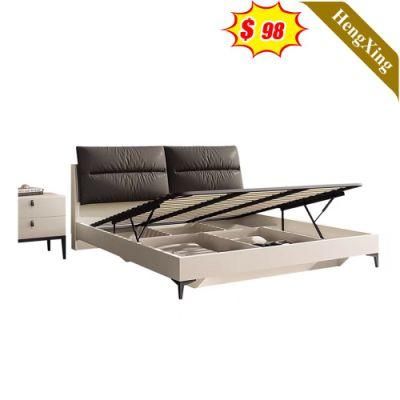 Luxury Wholesale Nightstand Bedroom Leather Double King Bed Furniture Set