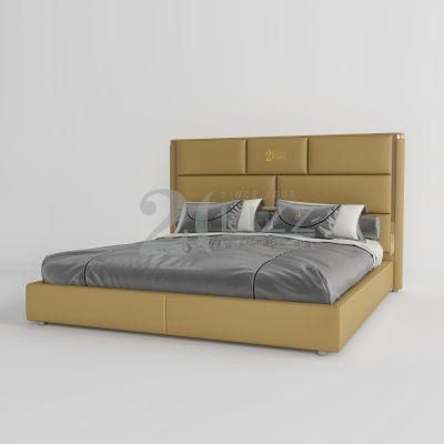 Wholesale Hot Selling Modern Geniue Leather Upholstered Queen King Size Bed for Bedroom Furniture