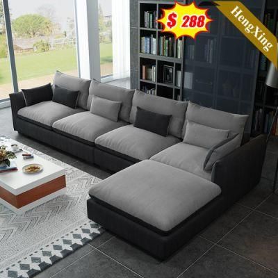 Simple Modern Home Living Room Furniture Leisure Sectional Sofas Set White and Black L Shape Sofa
