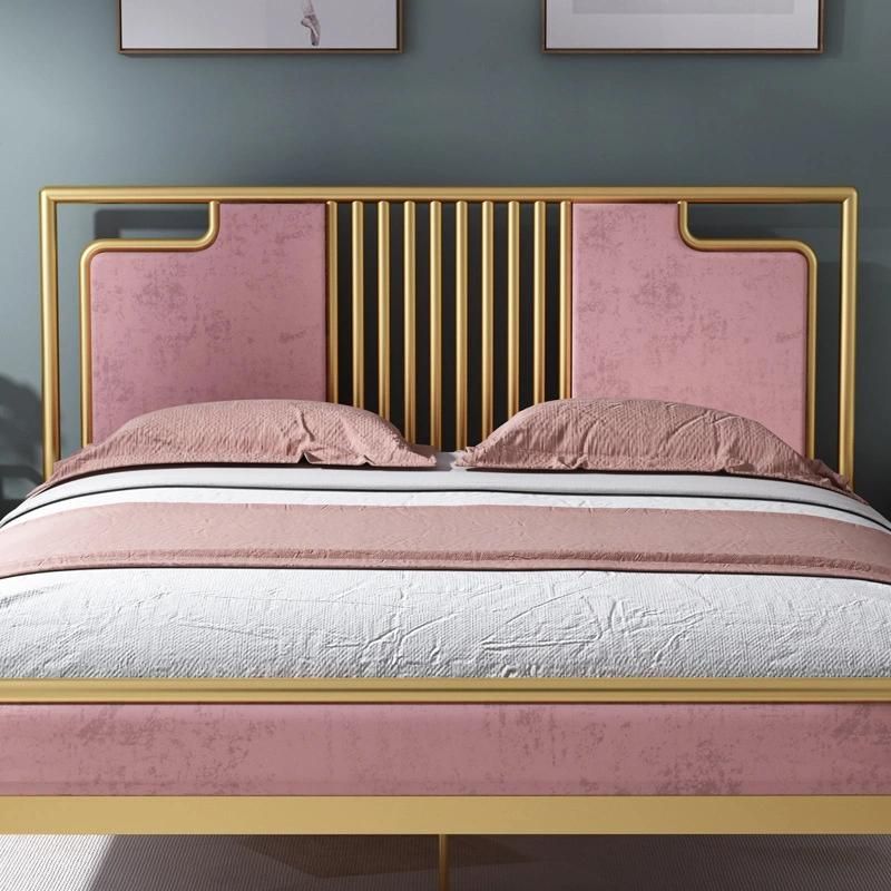 Hyc-Bl11 Ins Style Modern Stainless Steel Frame Double Metal Bed for Sale