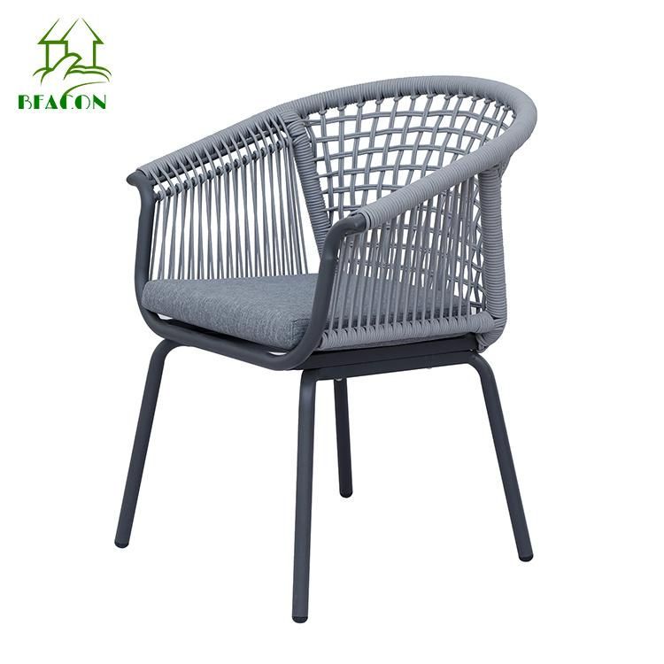 Modern Commercial Restaurant Aluminum Outdoor Rope Dining Chair