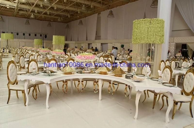 Flower Back Snake Foot Design Stainless Steel Hotel Wedding Banquet Dining Chair