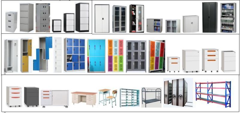Modern Furniture Knock Down Design 3 Doors Steel Locker