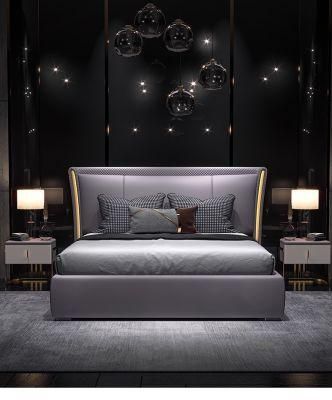 Modern Light Luxury Bed Master Bedroom Large Bed Light Luxury Leather Bed Double Bed Leather Leather Bed