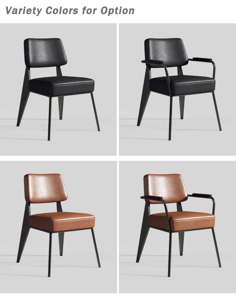 Modern Home Dining Leisure Armrest Cafe Restaurant Metal Chairs