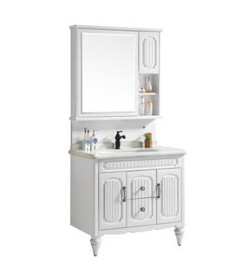 Minimalist Style Custom Bathroom Mirror Cabinets with Vanity Basin and Legs