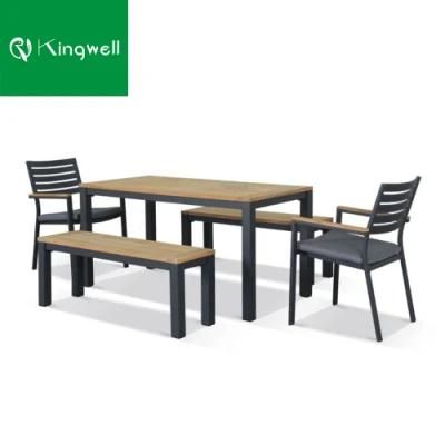 Modern Teak Outdoor Furniture Patio European Solid Wood Dining Table for Home and Garden