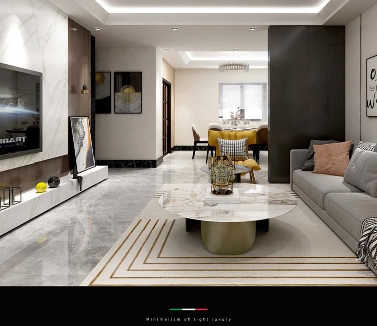 Modern Furniture Bright Marble Rock Plate Tea Table