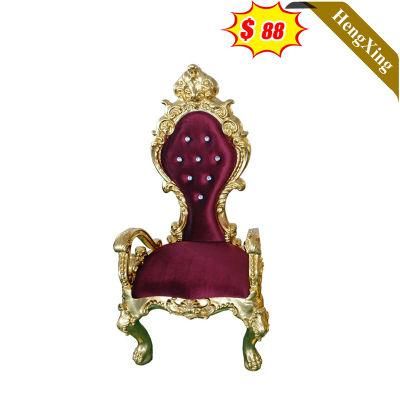 American Style Living Room Furniture Metal Frame King Throne Fabric Lounge Sofa Chair