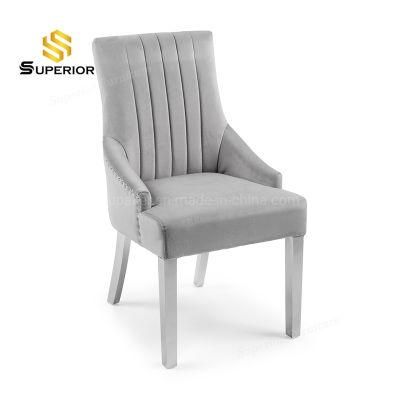 Comfortable Dining Furniture Set Line Fabric Stainless Steel Chairs