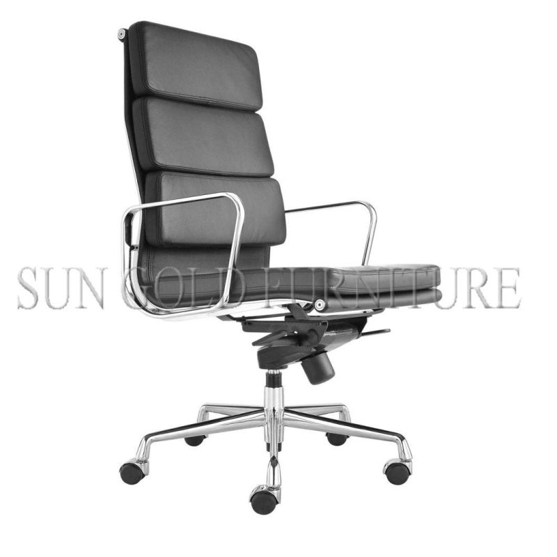 Modern Factory Black Leather High Back Office Chair Executive Chair