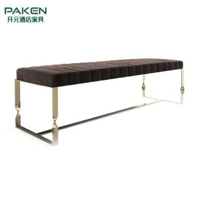 Hotel Sofa Bed Bench Furniture Solid Wood &amp; Stainless Steel