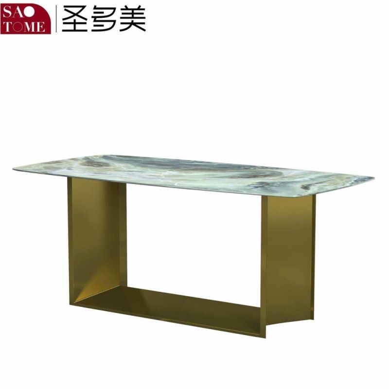 Modern Living Room Dining Room Furniture Stainless Steel Base Dining Table