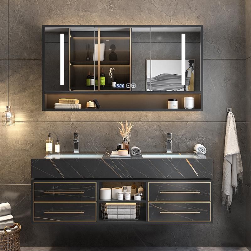Modern Melamine Bathroom Vanity, Wall Mount Bath Mirror Cabinet