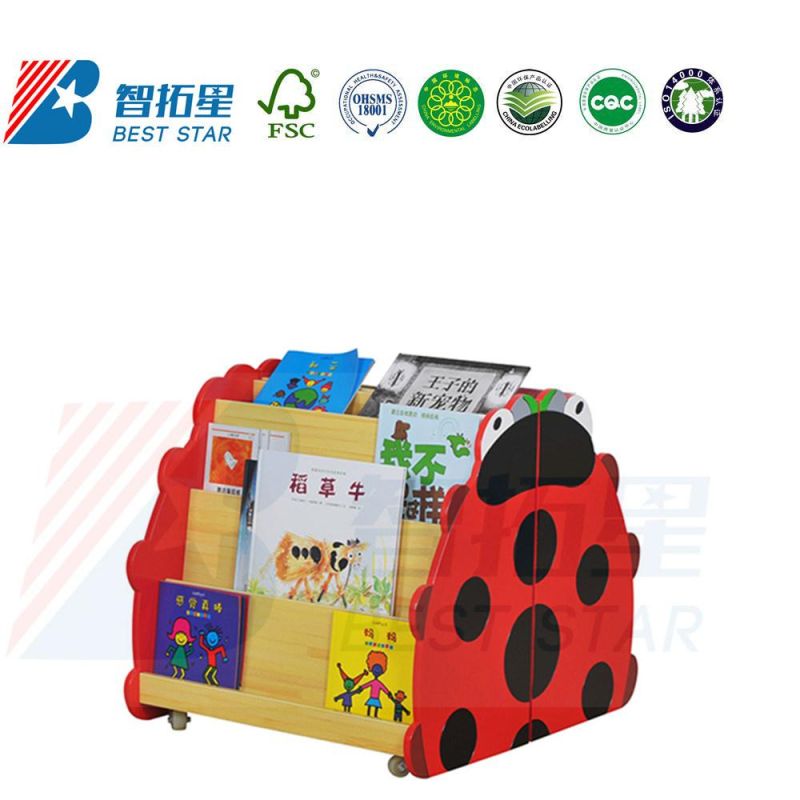 Children Bookdshelf Wooden Kids Book Shelf Wooden Bookcase for Primary School, Kindergarten and Preschool and Nursery School, School Library Bookcase