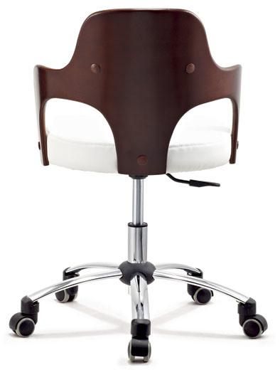 Dining Room Bar Office PU Leather Plywood Chair with Casters