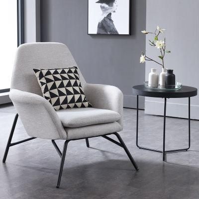 Modern Living Room Upholstered Leisure Chair Home Bar Chairs with Metal Legs