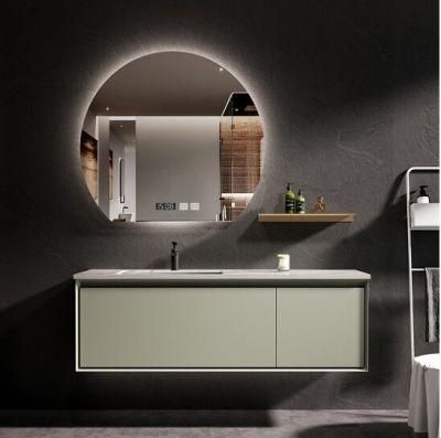 Europic Bathroom Vanity Fancy Bathroom Vanity Cabinet with LED Mirror Ceramic Basin with Circle LED Mirror