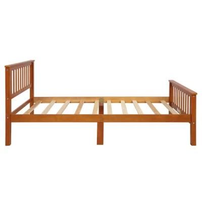 Solid Wood Bed Frame with Headboard and Footboard