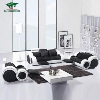 High Quality European Style Modern Couch Manual Recliner Leather Furniture Living Room Sofa