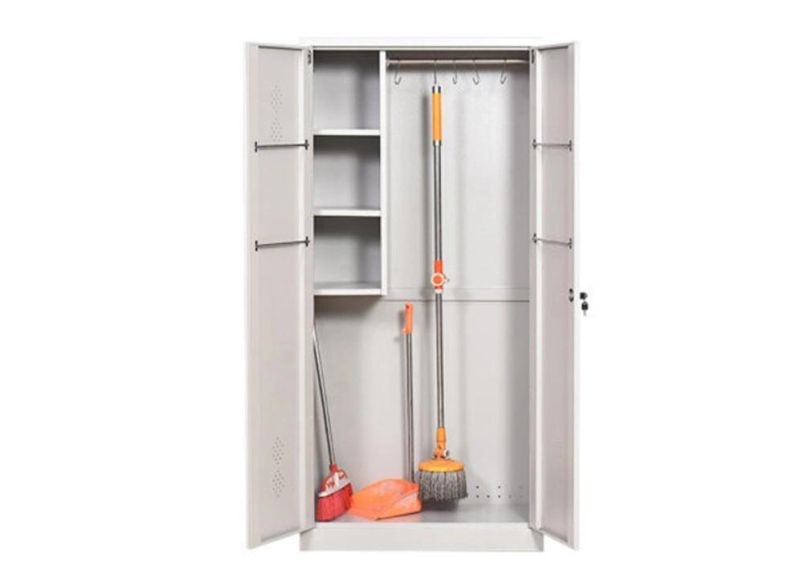 Actory Direct Sales Lockable Broom Outdoor Storage Garden Tool Clean Cabinet Patio Cupboard Metal Office Furniture Modern