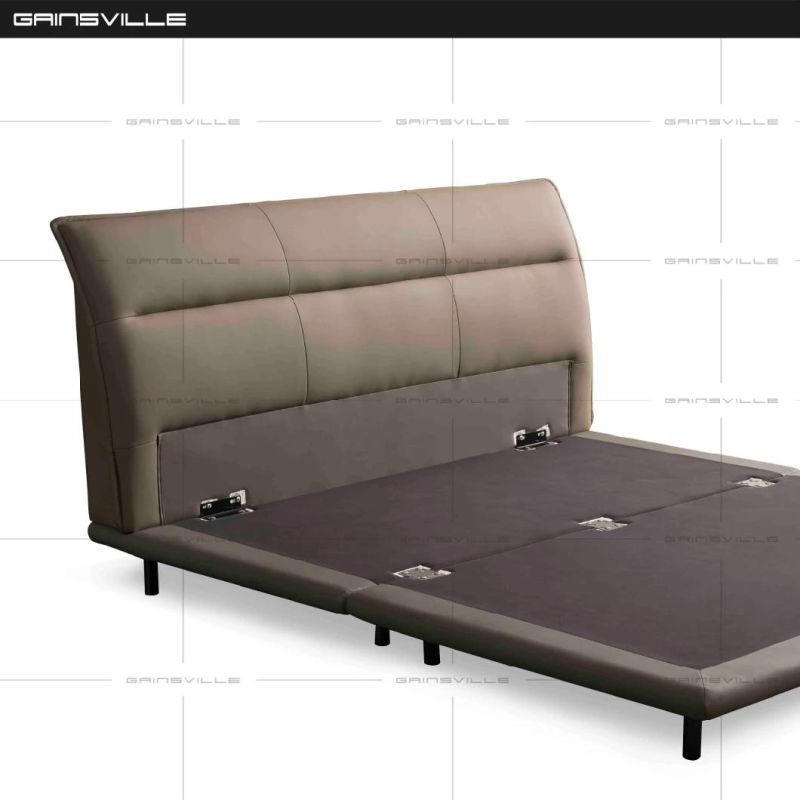Hot Sale Modern Bedroom Home Furniture Double Bed with Folding Wooden Panel Base Gc1813