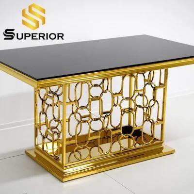 2020 Made in China Modern Home Gold Color Dining Table