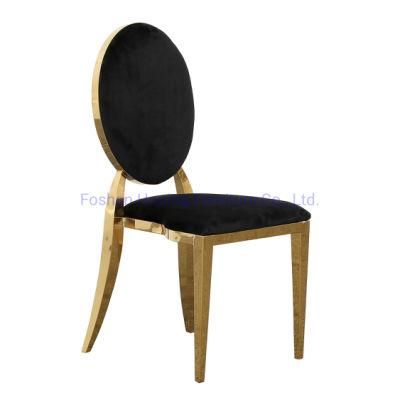 Black Fabric Gold Stainless Steel Legs Banquet Hotel Dining Chairs for Sale Wedding Mandap Chairs