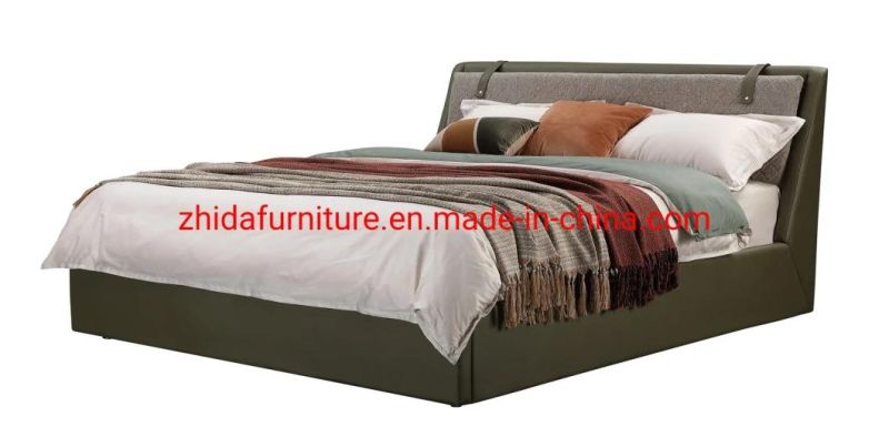 Hotel Modern Micro Fiber Leather Bedroom Furniture Bed with Storage