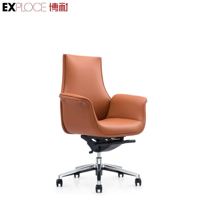 Elegant Design High Back PU Modern Fancy Metal and Leather Chair Dining Office Chair Living Room Kitchen Furniture