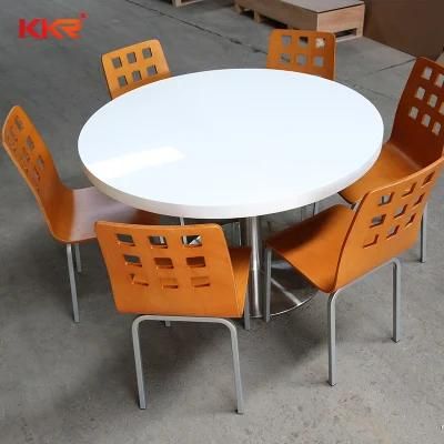 Kingkonree Modern Composite Resin Table for Family Round Food Dining Table for Restaurant