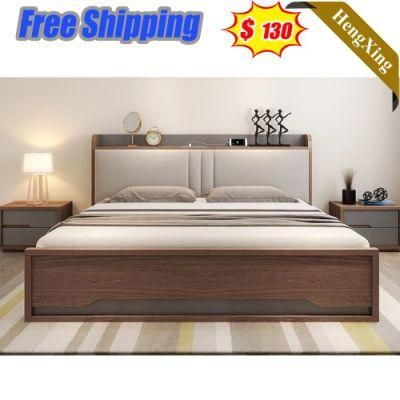 Wooden Modern Style Children Bed Furniture Single King Double Size Home Furniture Bedroom Set
