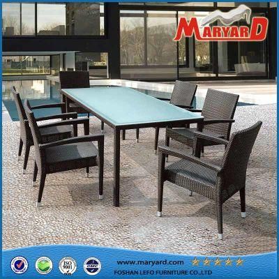 Patio Wicker Dining Table Rattan Woven Dining Chair Garden Dining Table Outdoor Furniture Modern Coffee Furniture