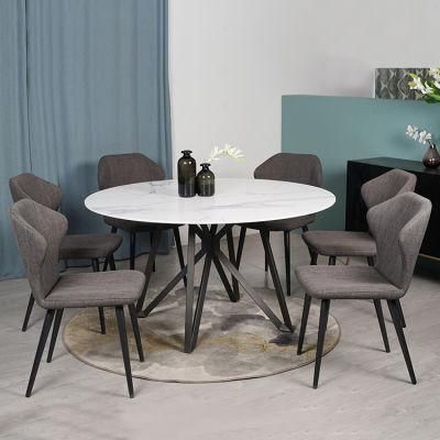 Sintered Stone Marble Round Rotates Outdoor Ceramic Tile Top Dining Table