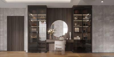 Luxury Modern Minimalist Style Aluminum Glass Door Walk in Robe Wardrobe for Villa and Large-Size Apartment