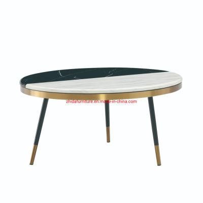 Hotel Furniture Living Room Modern Design Round Coffee Table Set with Marble Top