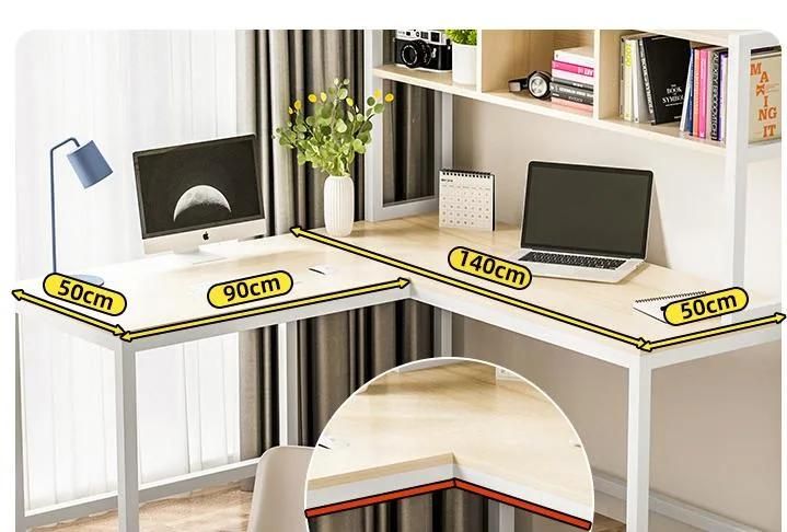 Reinforced Simple Computer Desk Student Desk Double Desk Table Home Writing Desk Steel and Wood Desk