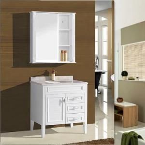 Modern Floor Mounted PVC Bathroom Vanity with Mirror Cabinet