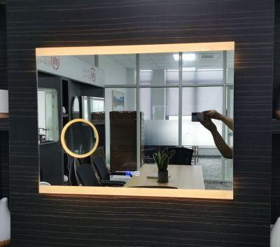 Modern LED Backlit Mirrors with Heated Anti-Fog Pad Vanity Makeup Mirror Wall Mounted Lighted Mirror