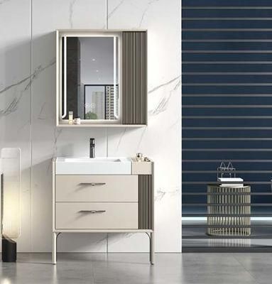 PVC White Bathroom Cabinet Modern Wall Mounted Bathroom Vanity with Mirror Cabinet