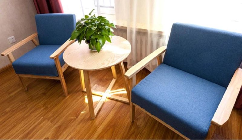 Modern Chair Fabric Dining Chair with Wood Leg