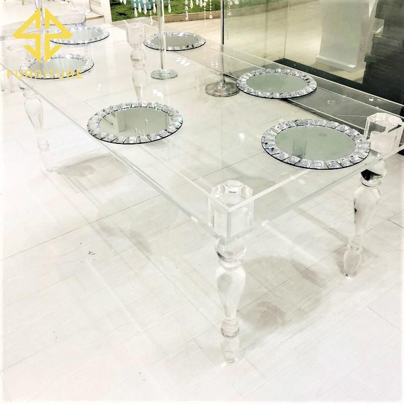 2021 Hot-Selling High Quality Clear Acrylic Dining Table for Home Use