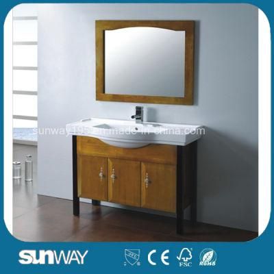 Waterproof Wooden Bathroom Cabinet Vanity Wood Furniture Sw-Wd1022L